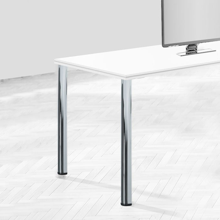 Lot von 4 Tischbeine, Durchmesser 60mm, H 830mm, Stahl, Nickel satiniert