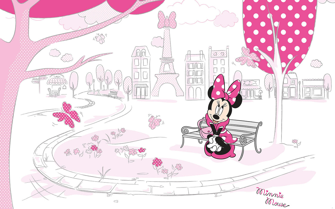 Digitaldruck Vlies Fototapete | Minnie in Paris | 400 x 250 cm