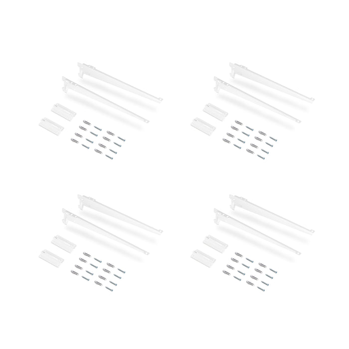 Satz von 4 Regalen Halterungen Platten die Wandmontage Jagmet, L 230mm, Stahl, Weiß lackiert