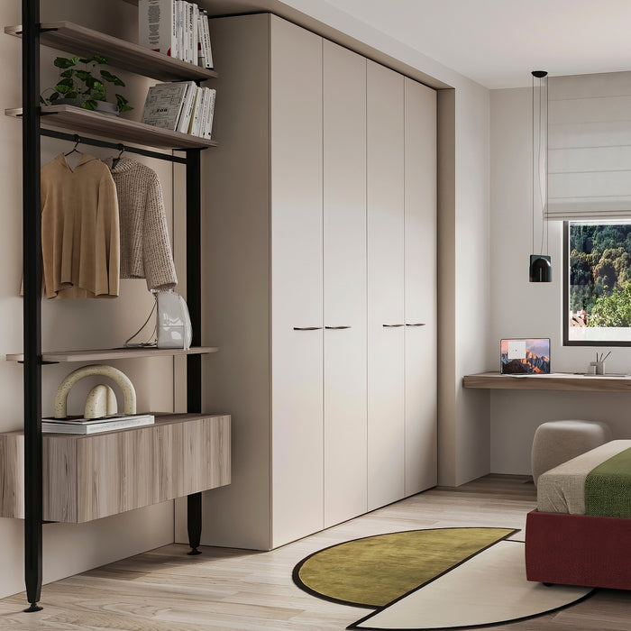 Set aus Konsolenset 3 Holzböden 1 Modul Zero Struktur, Zamak, Tiefschwarz lackiert texturiert