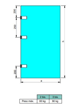Scharnier Glastür Blende, horizontales Scharnier 40mm Spatel, 8-12mm Tür, Aluminium Stahl, schwarz lackiert