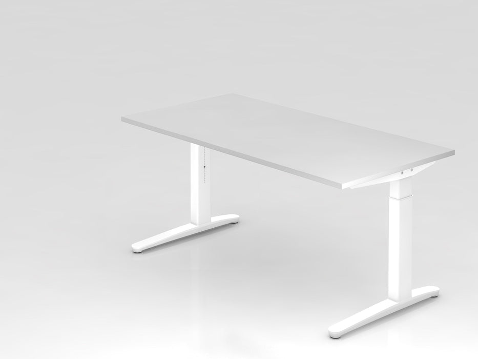 Hammerbacher | Schreibtisch C-Fuß 160x80cm Weiß / Weiß