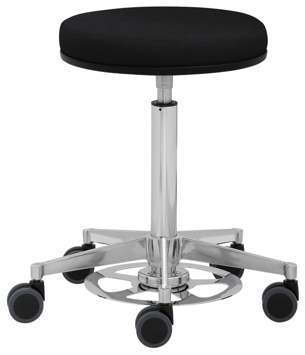 Funktionsdrehhocker | 1396 | Schwarz | Gestell Chrom/Aluminium poliert