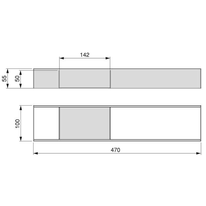 Schubladenorganisator Orderbox, 100x470mm, Stahl Holz, Anthrazitgrau