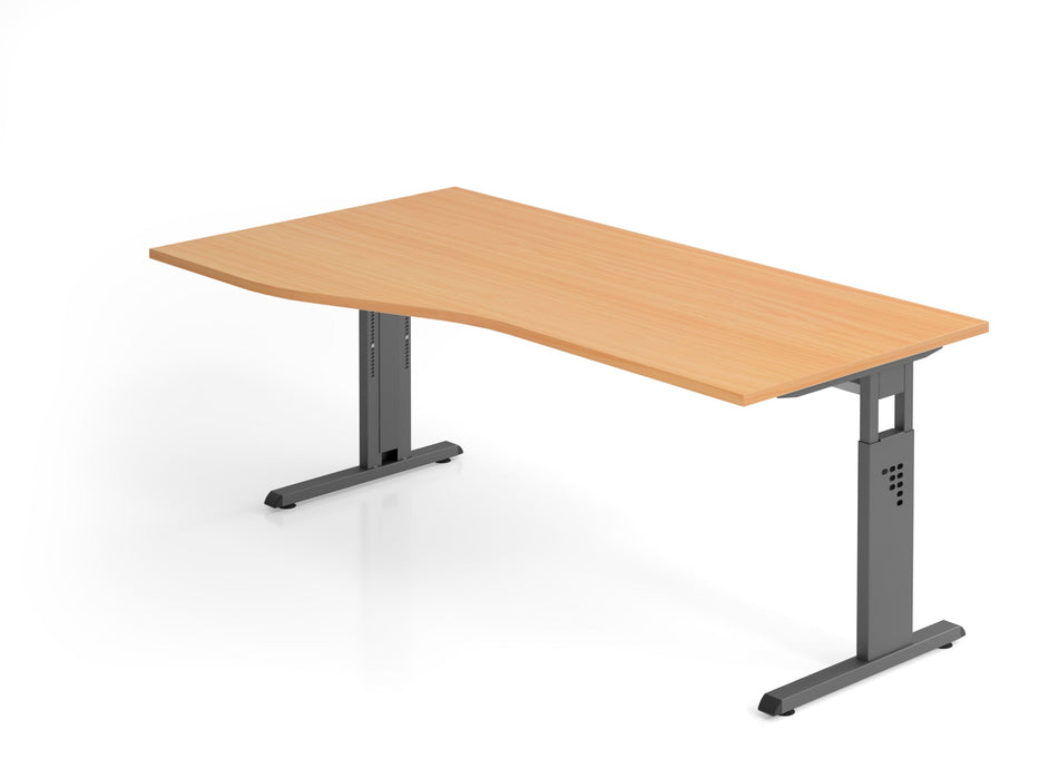 Hammerbacher | Schreibtisch C-Fuß 180x100 / 80cm Buche / Graphit