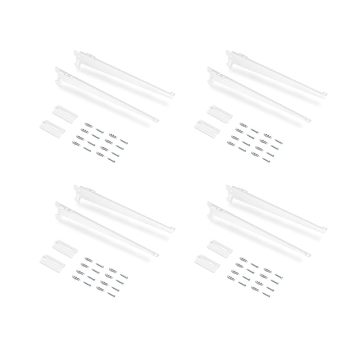 Satz von 4 Regalen Halterungen Platten die Wandmontage Jagmet, L 280mm, Stahl, Weiß lackiert
