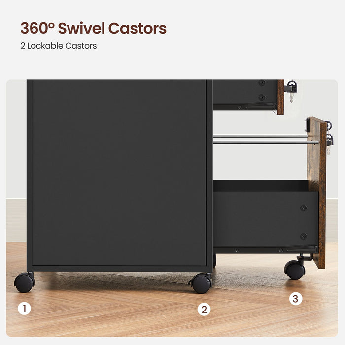 VASAGLE | Büro-Schrank mit 2 abschließbaren Schubladen