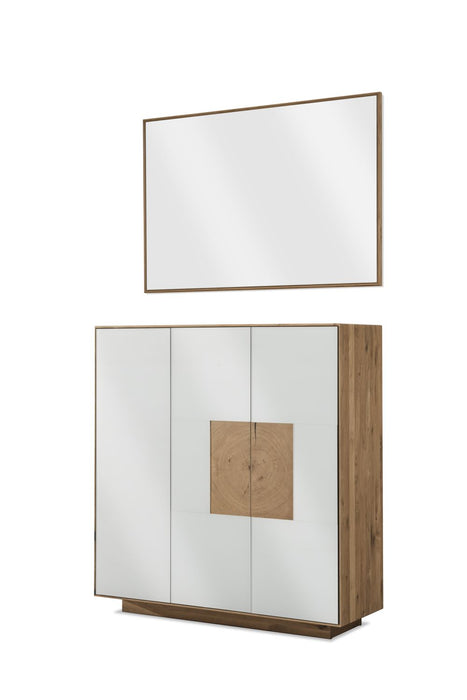 Gradel | Domus | 3763 | Schuhschrank | 106x112x37 | Wildeiche | Glas weiß satiniert