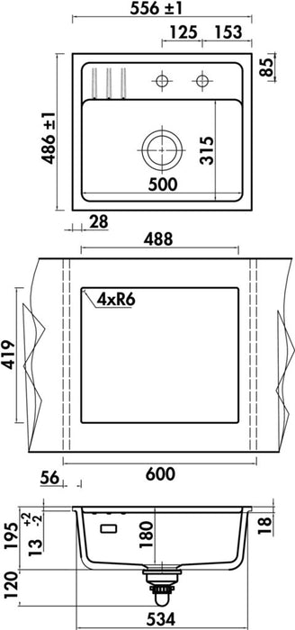 Naber Silqua U, Spüle, lava