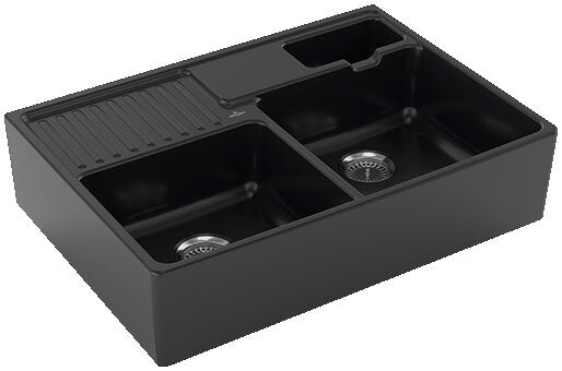 Villeroy & Boch | Spülstein Doppelbecken, Spüle, pure black