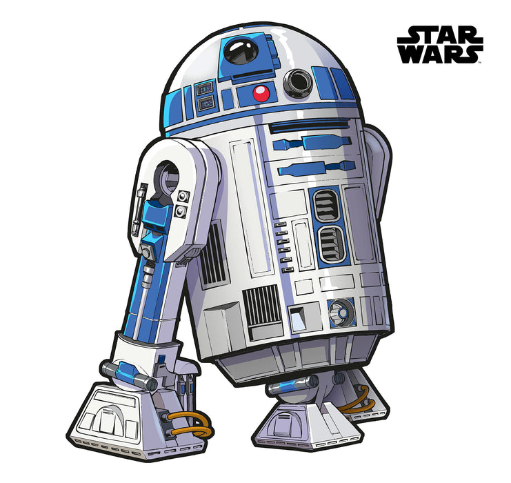 Selbstklebende Vlies Fototapete / Wandtattoo | Star Wars XXL R2D2 | 127 x 120 cm