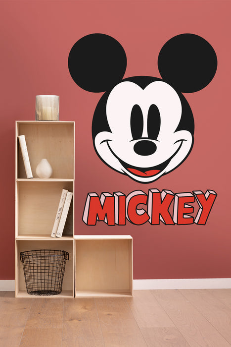 Selbstklebende Vlies Fototapete / Wandtattoo | Mickey Smile XXL | 127 x 200 cm