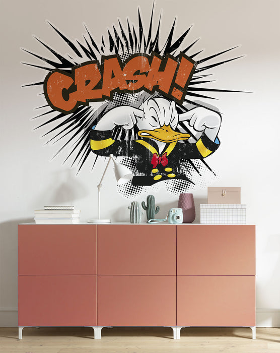Selbstklebende Vlies Fototapete / Wandtattoo | Donald crash XXL | 127 x 160 cm