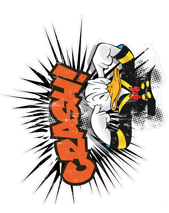 Selbstklebende Vlies Fototapete / Wandtattoo | Donald crash XXL | 127 x 160 cm