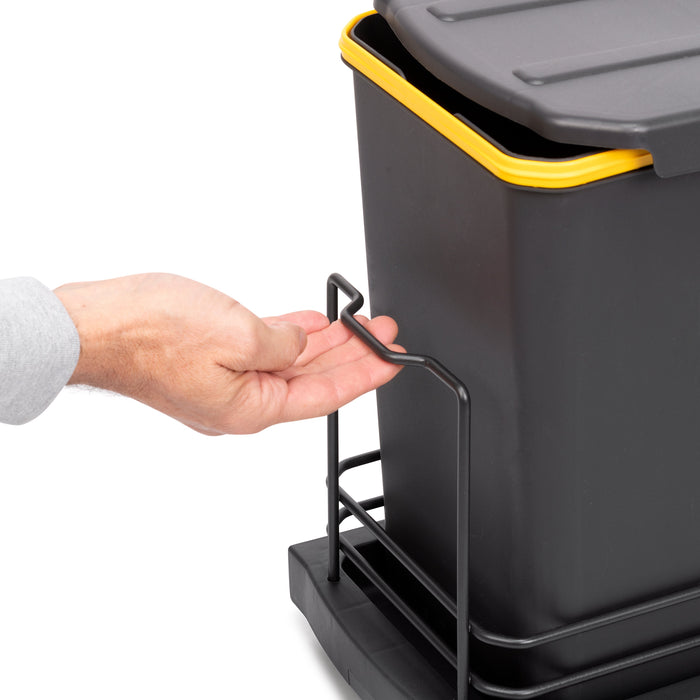 Recyclingbehälter die Bodenmontage manuellen/automatische Auszug in Küchenzeilen 2x12 Liter, Kunststoff, anthrazitgrau