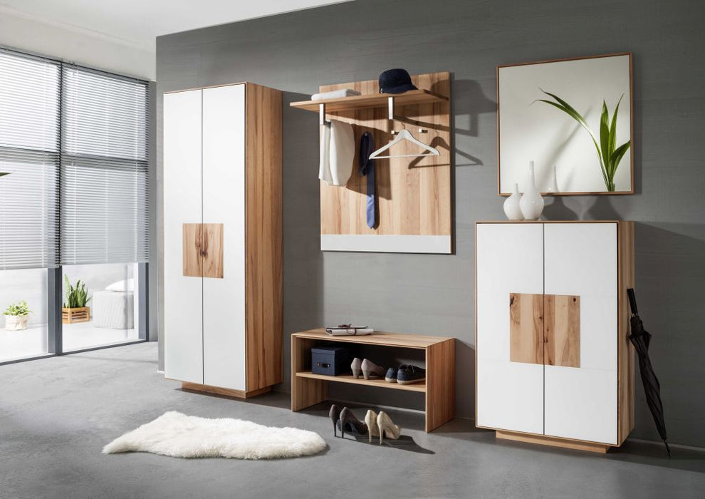 Gradel | Domus | 3865 | Schuhschrank | 72x112x37 | Kernbuche | Glas weiß satiniert