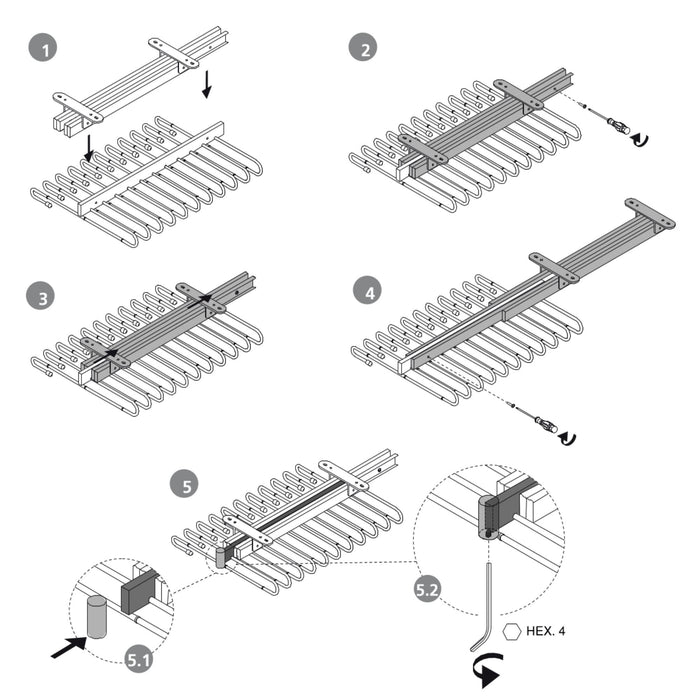 Emuca | Ausziehbarer Hosenbügel, Bemalte Steinfarbe, Stahl