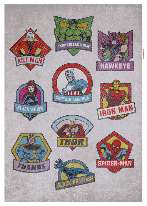 Wandtattoo | Avengers Classic Badges | 50 x 70 cm