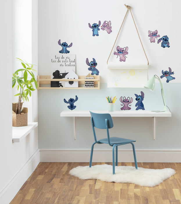 Wandtattoo | Stitch and Angel Happy | 50 x 70 cm
