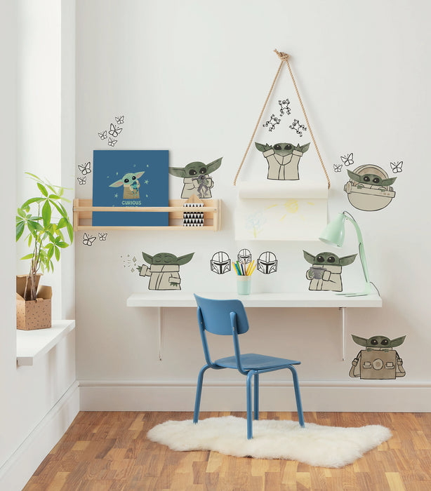 Komar NEU | Komar Wandtattoo - Star Wars The Mandalorian Grogu Cute - Größe 50 x 70 cm