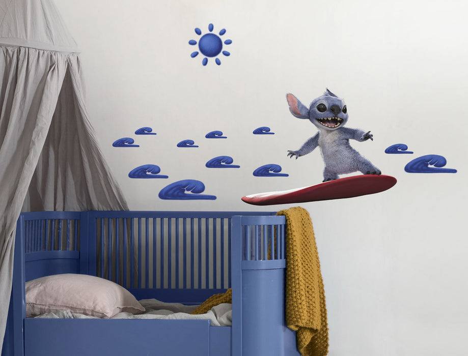 Wandtattoo | Disney Stitch Live Action Hit the Waves | 70 x 50 cm