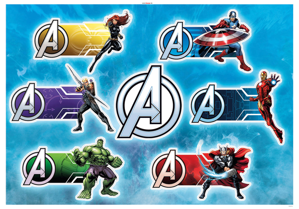 Wandtattoo | Avengers Plates | 100 x 70 cm