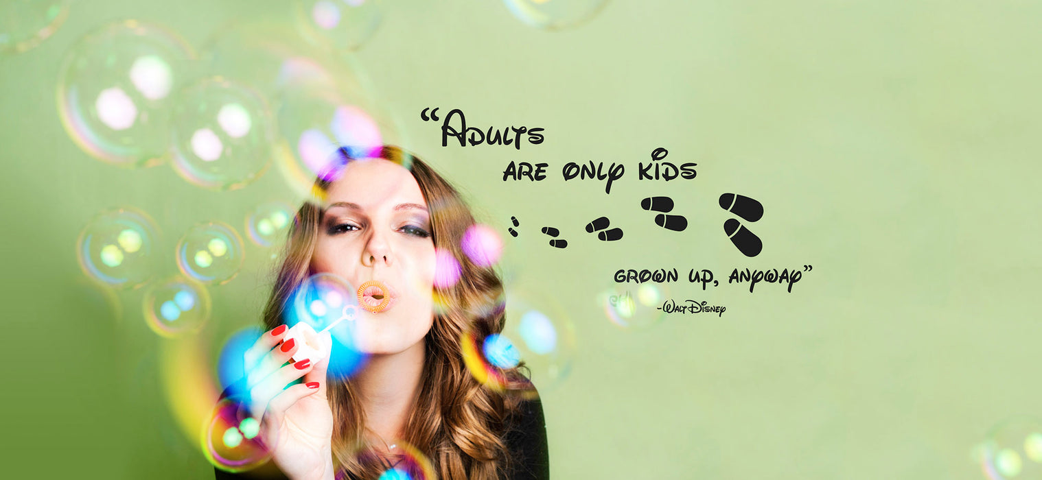 Komar NEU | Wandtattoo - Disney Adults are only kids - Größe 14 x 70 cm