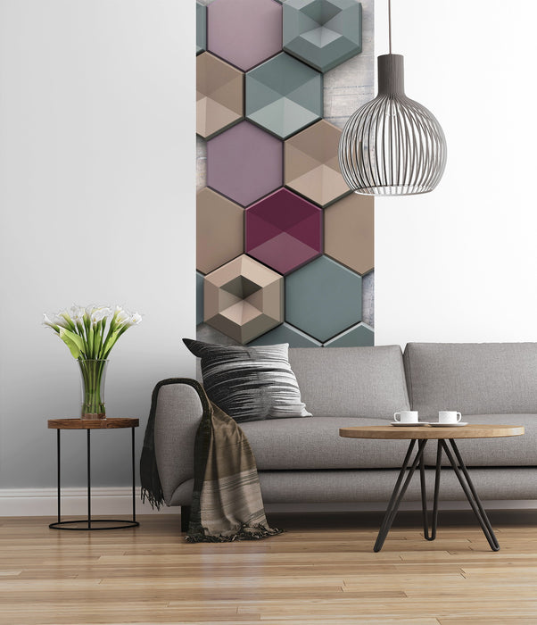 Digitaldruck Vlies Fototapete | Hexagon | 100 x 280 cm