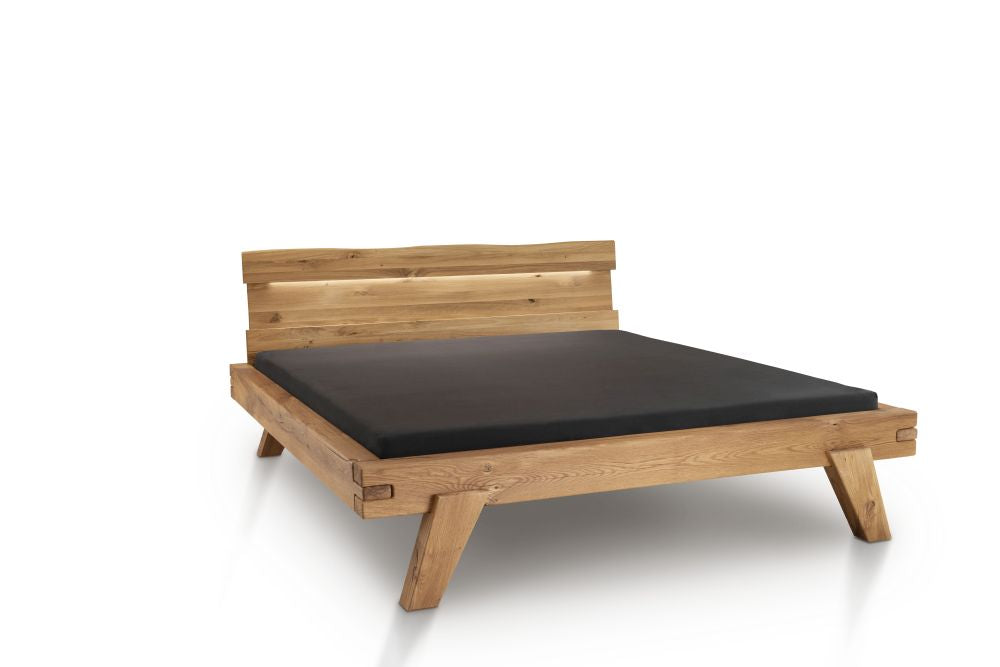 Gradel | Bergen | Bett | Balkenbett | Beleuchtung optional | Material- & Farbauswahl