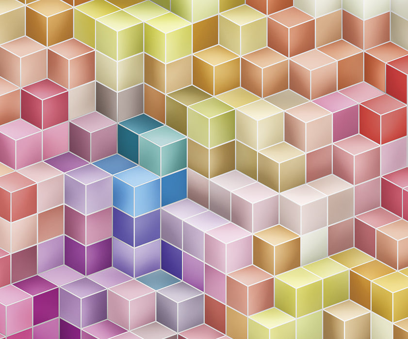 Komar NEU | Digitaldruck Vlies Fototapete - Happy Blocks - Größe 300 x 250 cm