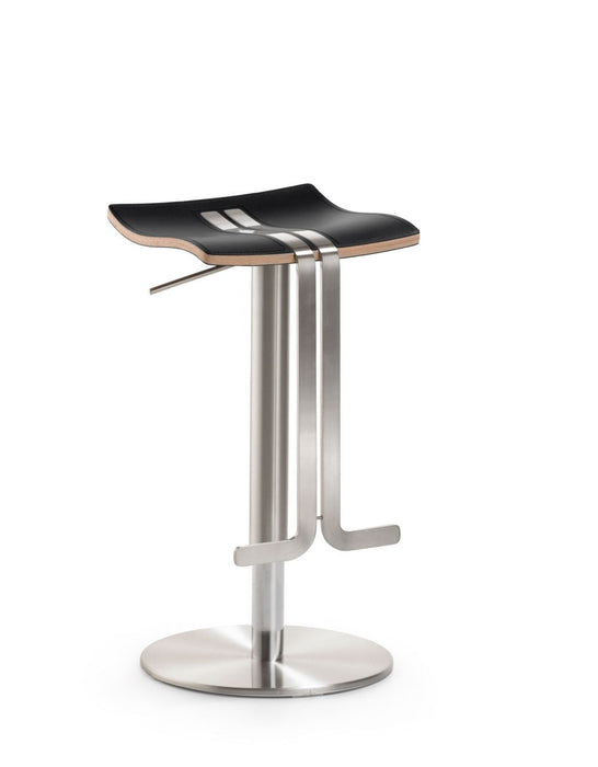 Bar- und Tresenhocker | myWAVE | Schwarz | Gestell Chrom gebürstet Edelstahllook