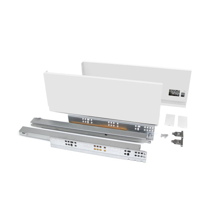 Aussenschublade Vertex 40Kg H 131mm, T 350mm, Stahl, Weiß lackiert