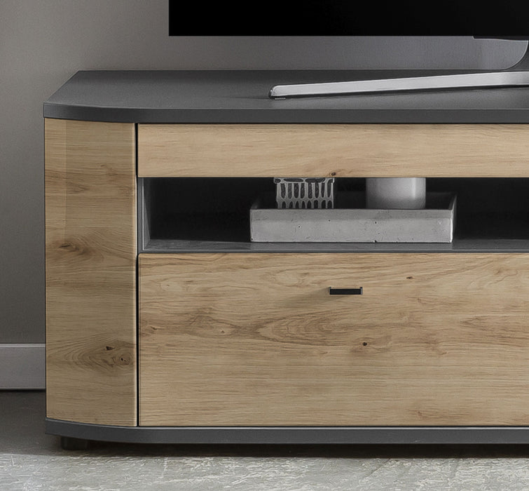 Hometrend | DERA 002 TV Lowboard | Dekor Artisan Eiche MDF TG / Artisan Eiche-Anthrazit