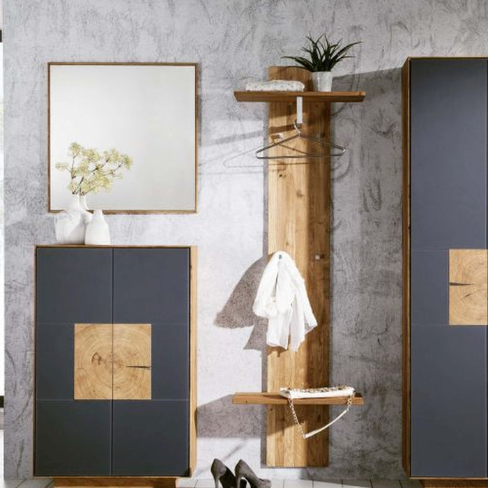 Gradel | Domus | 3270 | Schuhschrank | 72x198x37 | Wildeiche | Glas anthrazit satiniert