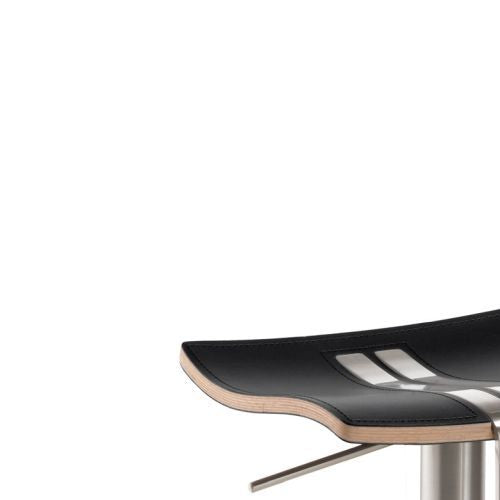 Bar- und Tresenhocker | myWAVE | Schwarz | Gestell Chrom gebürstet Edelstahllook