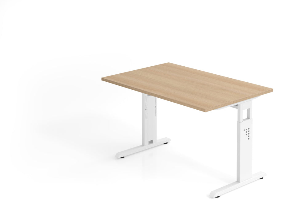 Hammerbacher | Schreibtisch C-Fuß 120x80cm Eiche / Weiß