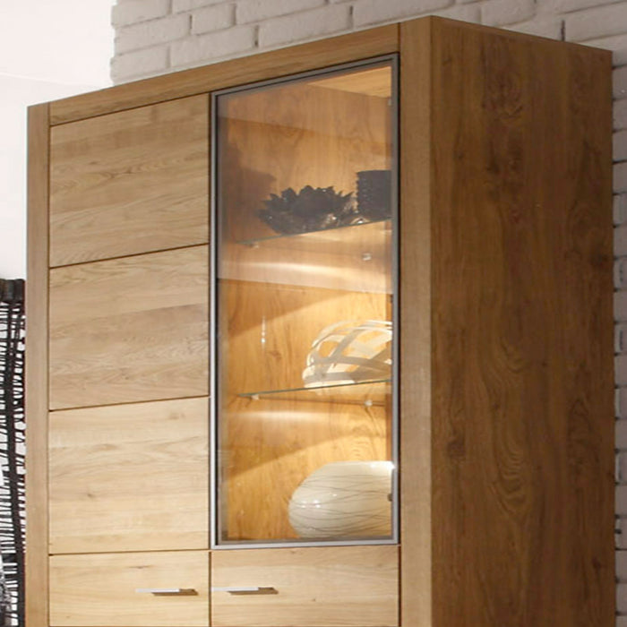 Hometrend | Hartford VC-01 Wohnkombination | 4-teilig | Asteiche massiv geölt / Wild Eiche