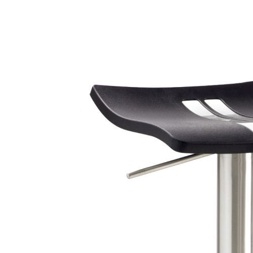 Bar- und Tresenhocker | myWAVE | Schwarz | Gestell Chrom gebürstet Edelstahllook