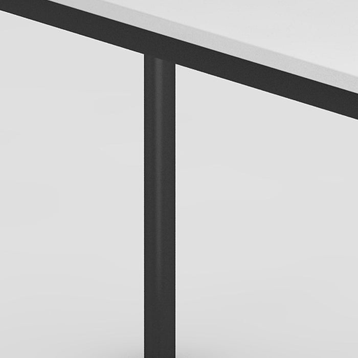 Hammerbacher | Trapeztisch Rundfuß 160x69cm Weiß / Schwarz