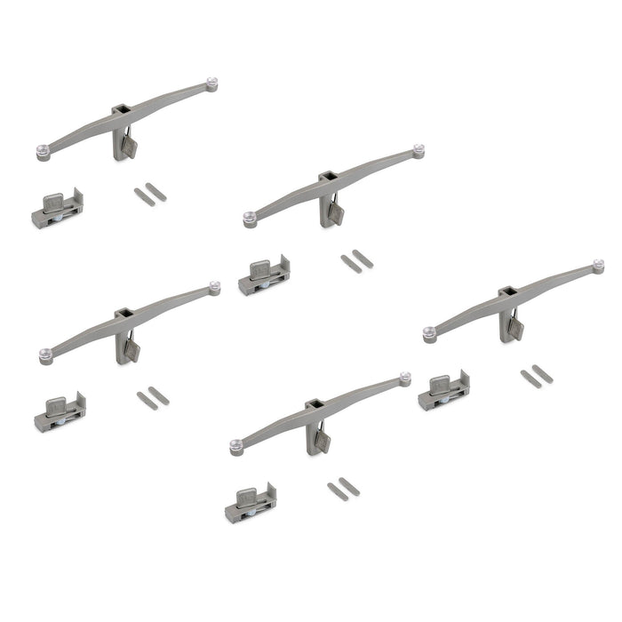 Emuca Satz von 5 Glasböden die Struktur Zero, ohne Glas, Zamak, Steingrau lackiert