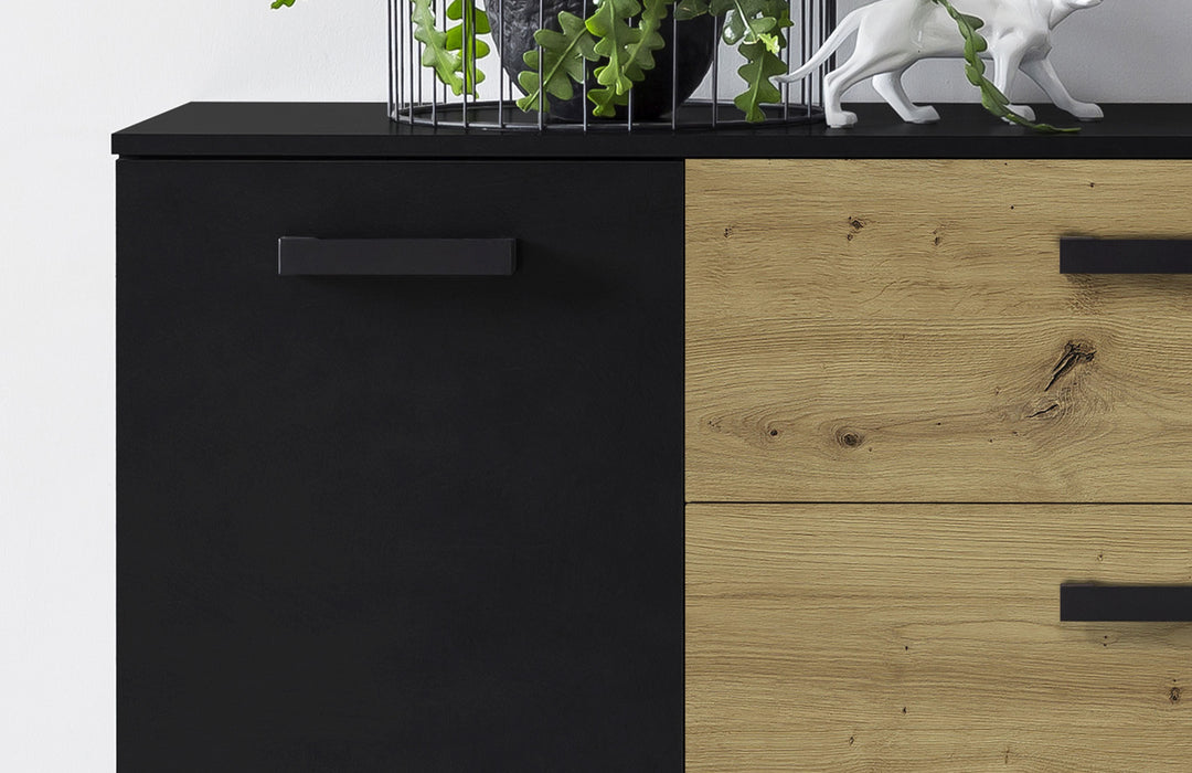 Hometrend | DUO 084 Sideboard | Artisan Eiche/Schwarz / Schwarz/Artisan Eiche