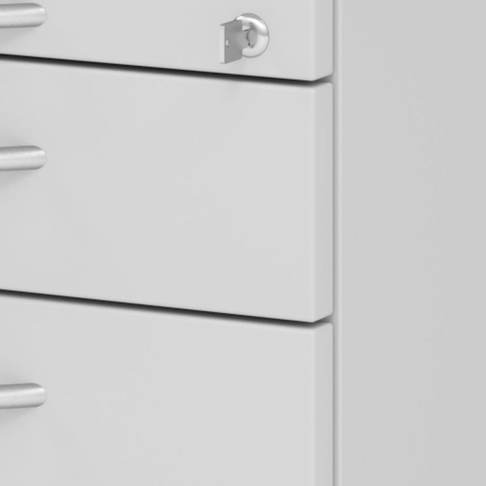 Hammerbacher | Rollcontainer 80cm, 3Schub, Schloss BM Grau