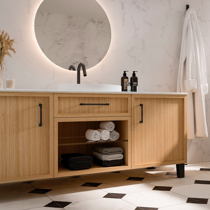 Emuca | Lot von 20 Möbelgriffe Suez, L184mm, 160mm Achsenabstand, Aluminium, Schwarz lackiert