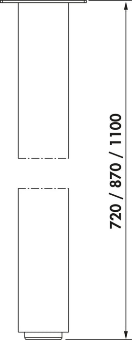 Naber Connero 2, Stützfuß, schwarz matt, H 720 mm