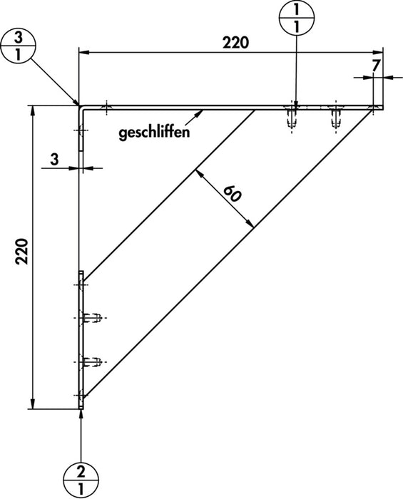 Naber | Korfu 4 | Konsole | edelstahlfarbig | H 220 mm