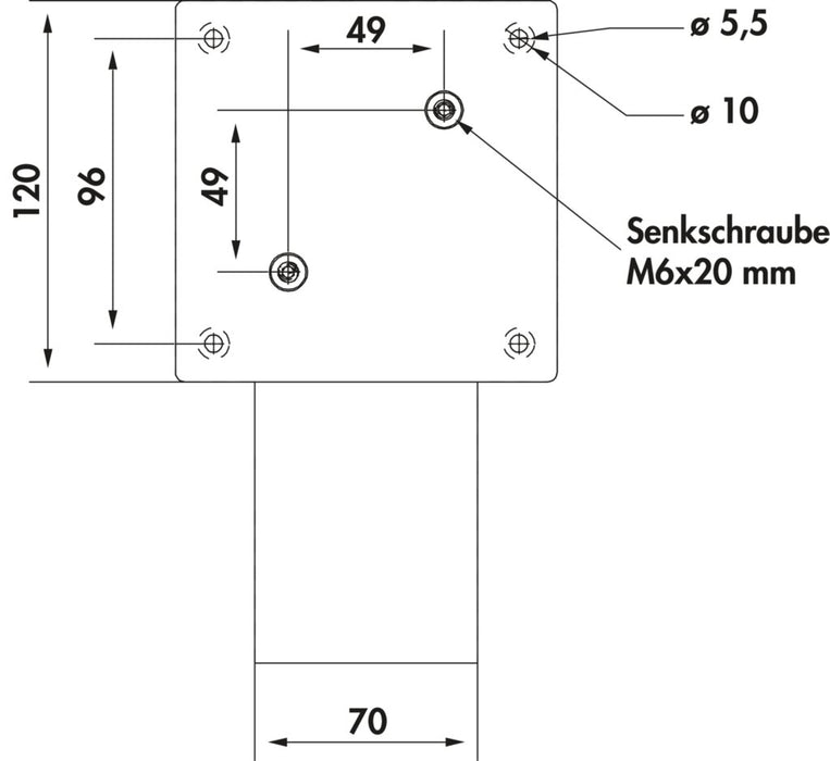 Naber Connero 1 schräg, Konsole, schwarz matt, H 170 mm