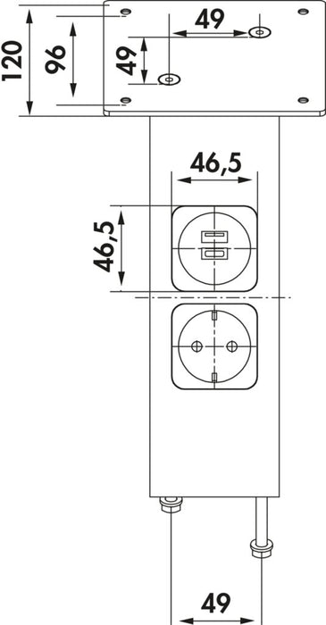 Naber Connero 3 schräg, Konsole, schwarz matt, H 170 mm