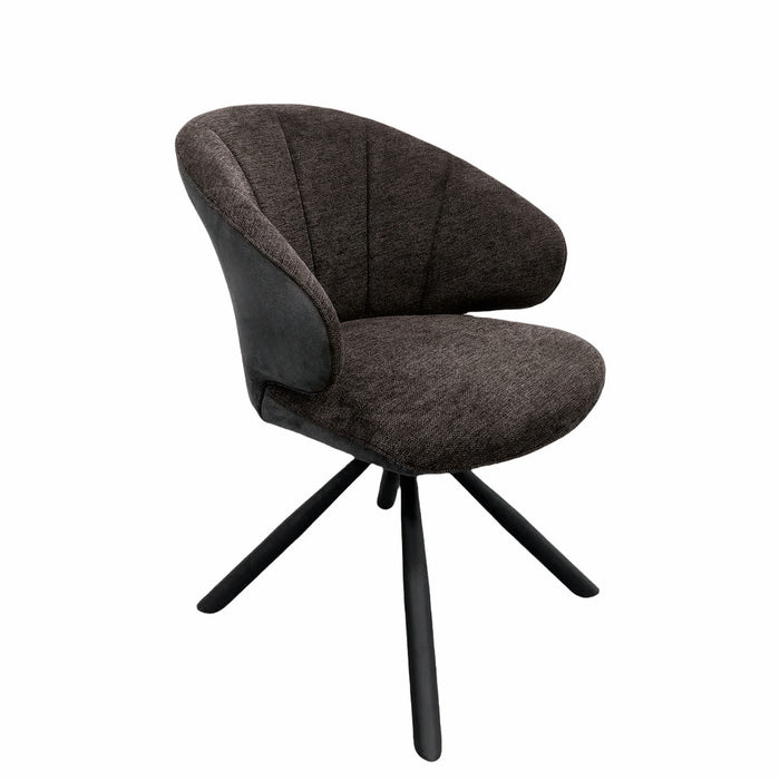 Naber | Brezo 1AS, Stuhl, Gestell schwarz matt, drehbar, rund, Bezug braun