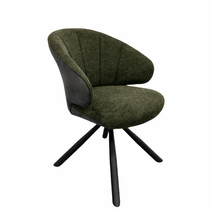 Naber | Brezo 1AS, Stuhl, Gestell schwarz matt, drehbar, rund, Bezug grün