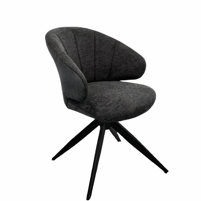 Naber | Brezo 1AS, Stuhl, Gestell schwarz matt, drehbar, eckig, Bezug dunkelgrau